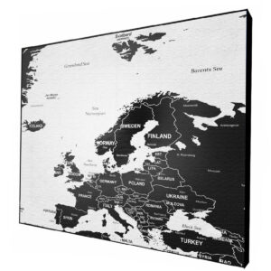 Magnetyczna Mapa Europy - WhiteBlack