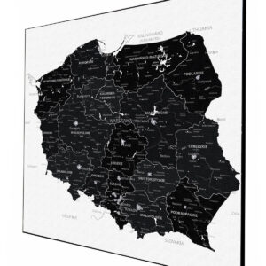 Magnetyczna Mapa Polski - WhiteBlack