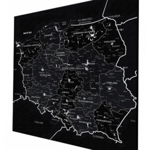 Magnetyczna Mapa Polski - Black